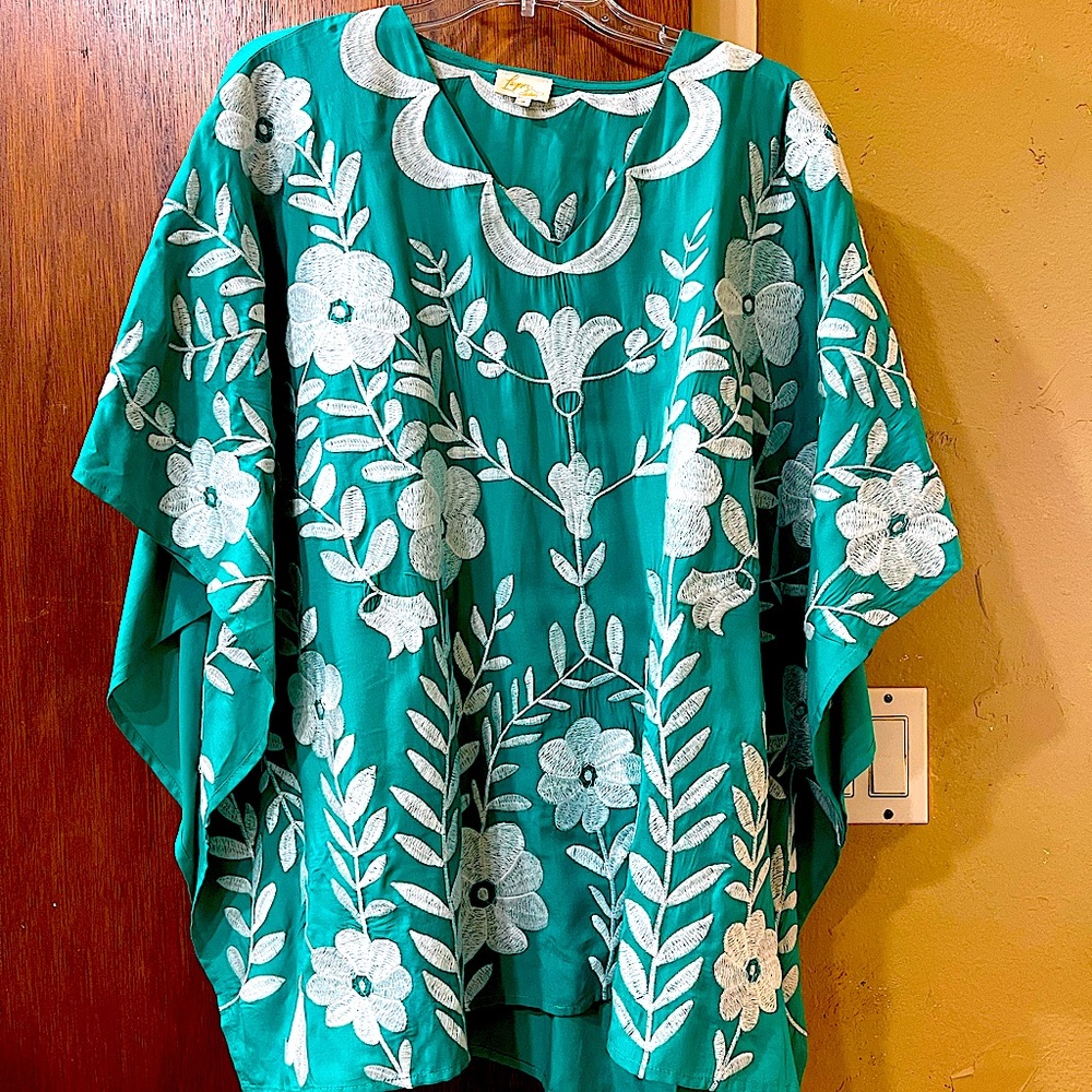 Beautiful Green “serape” type blouse